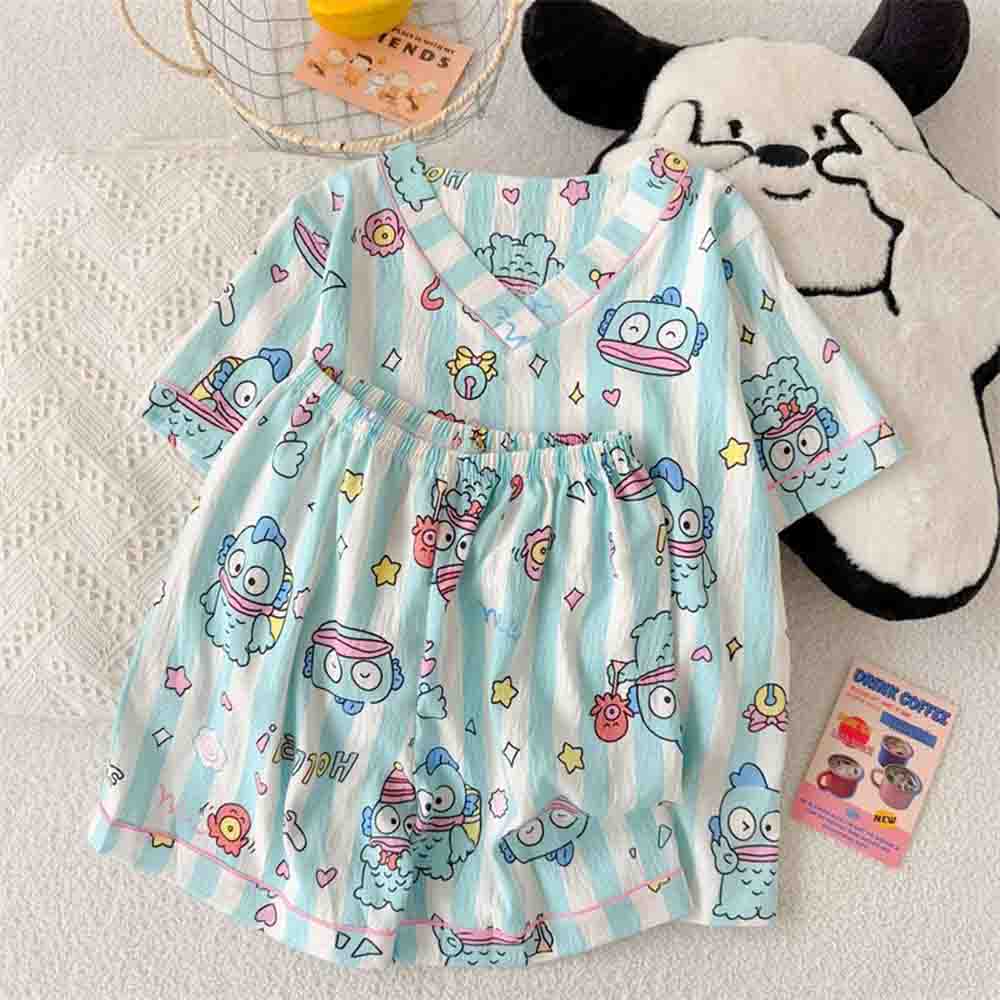 Winter Clothing Clearance - Женский пижамный комплект Sanrio Hangyodon, новый