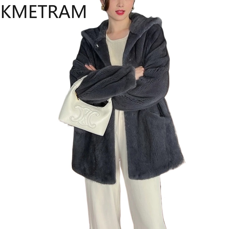 Winter Clothing Label - KMETRAM натуральная фиолетовая куртка из бархатного