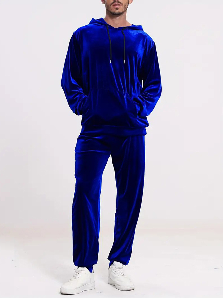 Winter Clothing Color - Модный однотонный велюровый комплект из двух