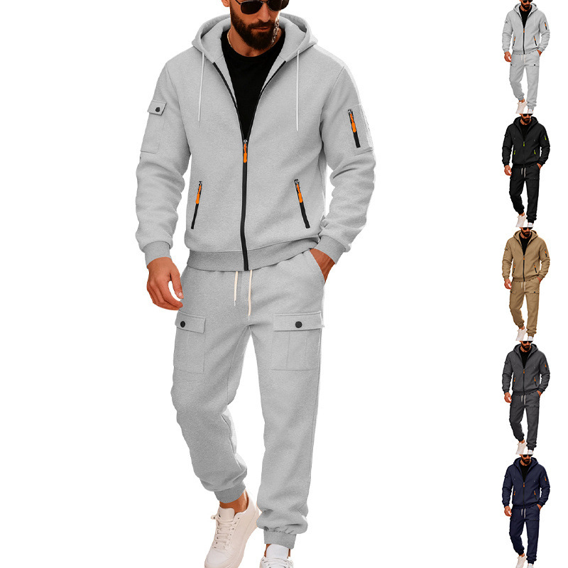 Fleece Hoodie Lined - Мужской осенний спортивный костюм из двух