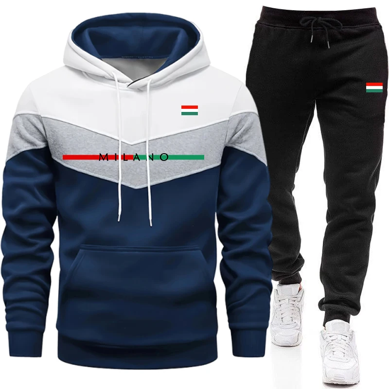 Winter Clothing Color - Качественный мужской спортивный костюм: повседневный трехцветный
