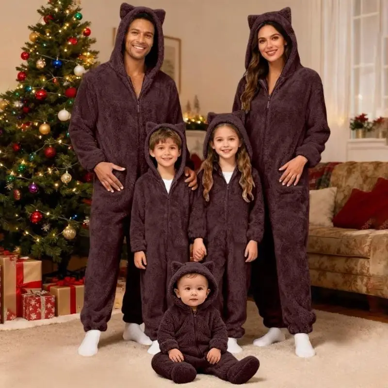 Fleece Hoodie Lined - CORB флисовые плюшевые теплые пижамы для