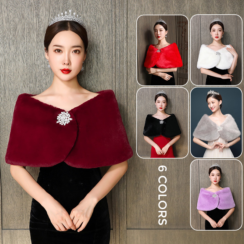 Winter Clothing Color - Женская свадебная шаль, свадебная накидка из
