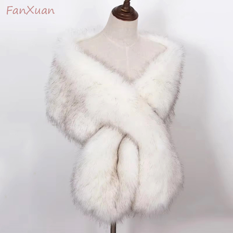 Winter Clothing Ladies - Женский длинный плюшевый палантин из искусственного