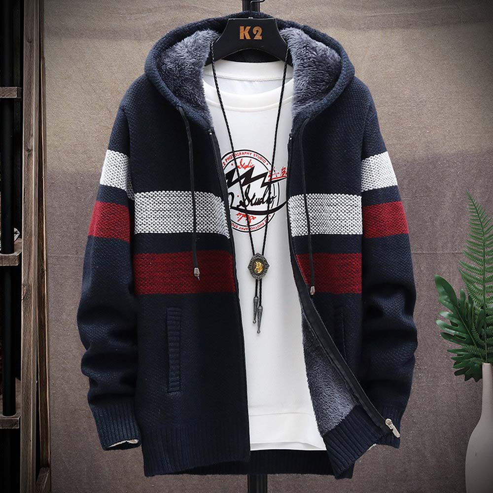 Мужской полосатый свитер, паль – обзор и цена Fleece Hoodie Lined